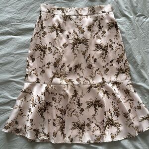 Champagne floral satin skirt